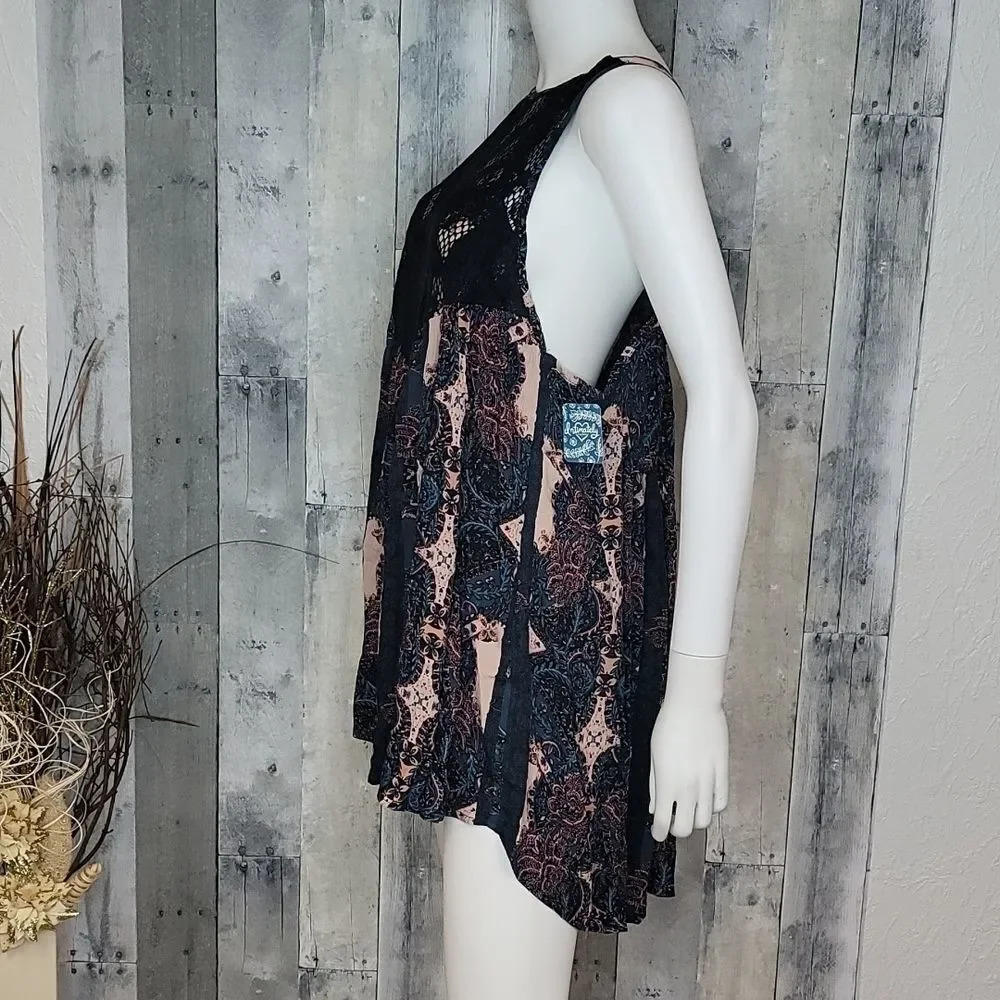 FREE PEOPLE COUNT Me In Trapeze black combo tunic - Picture 4 of 9